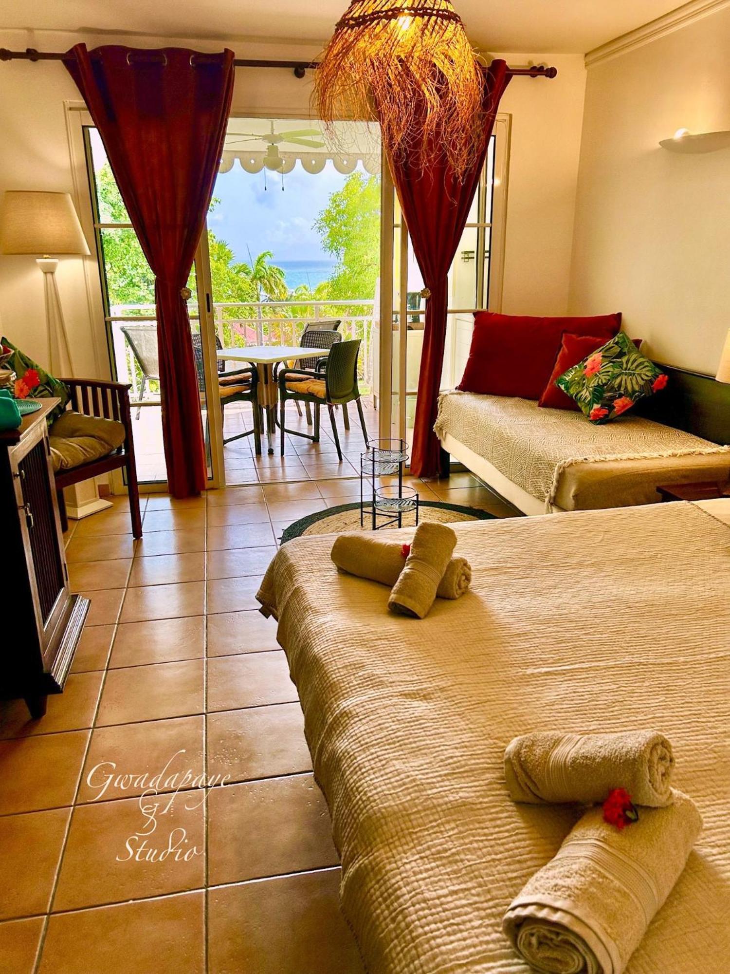Vue Exclusive Mer Et Volcan, Village Vacances Avec Plage Et Piscine, Les Gwadastudios 圣安尼 外观 照片